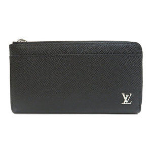 Louis Vuitton Zippy Dragonne Taiga Long Wallet Black Leather